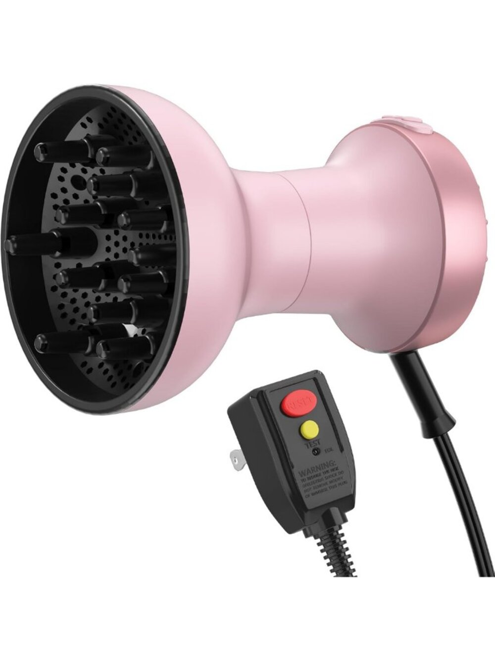 2-in-1 Hair Dryer & Diffuser for Curly Hair, 800W, Fast Drying, Stylish Pink